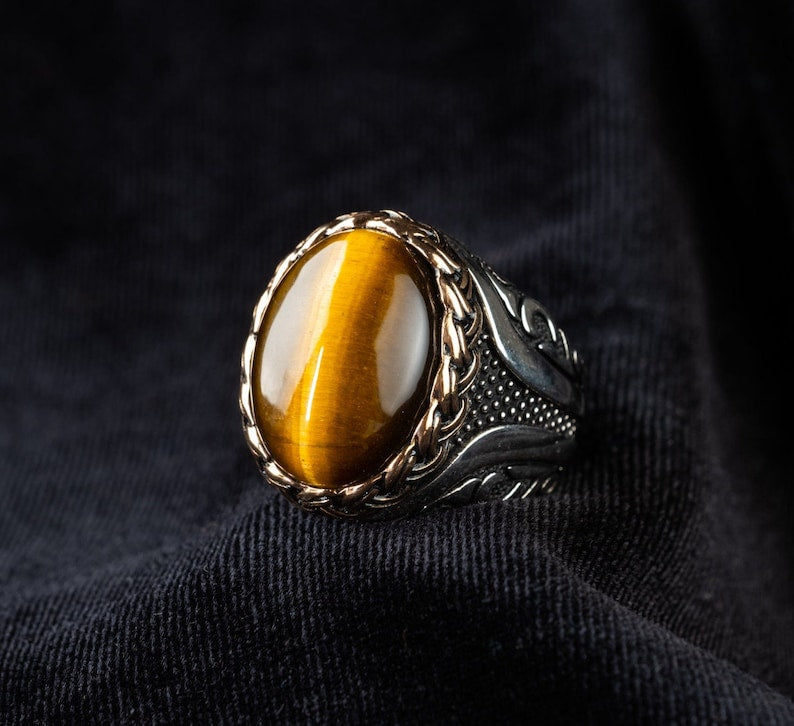 Tiger eye Silver ring Honor