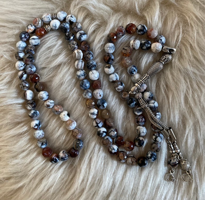 99Beads Natural Aqeeq  Prayer Beads