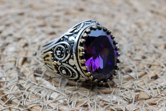 Amethyst Silver ring-Kingsmen