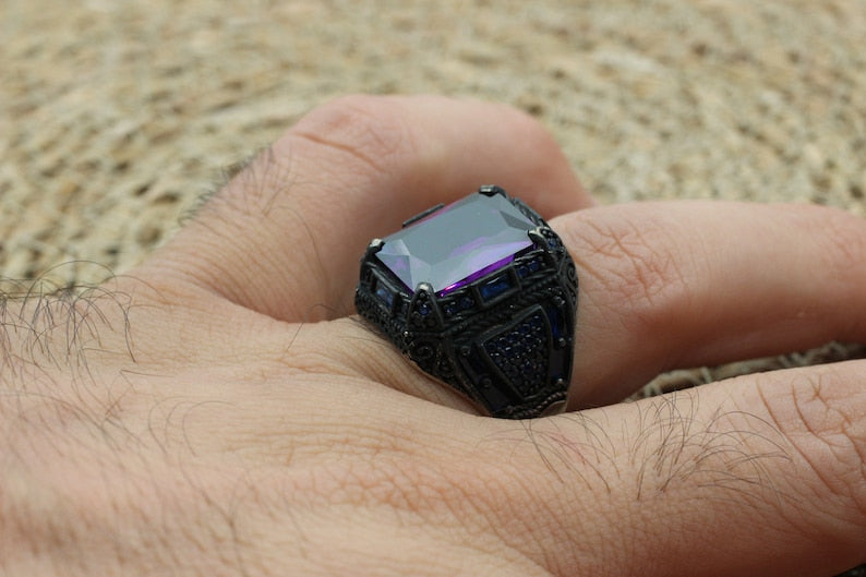 Amethyst Silver ring-Lilac