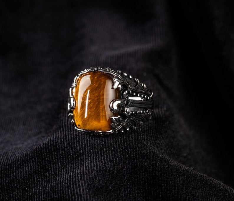 Tiger eye Silver ring Silver Blade