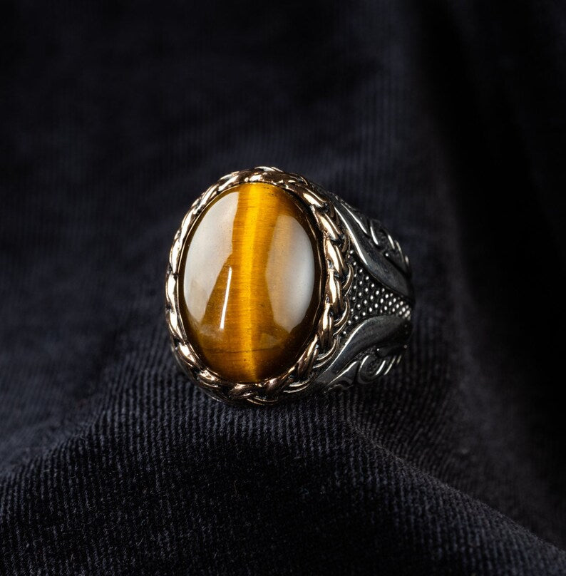 Tiger eye Silver ring Honor