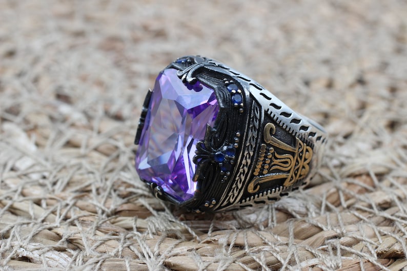 Amethyst Silver ring-Violet Mist