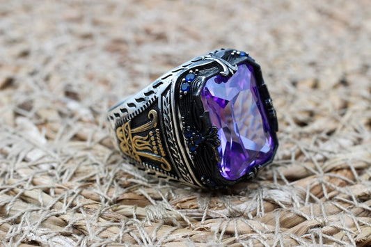 Amethyst Silver ring-Violet Mist