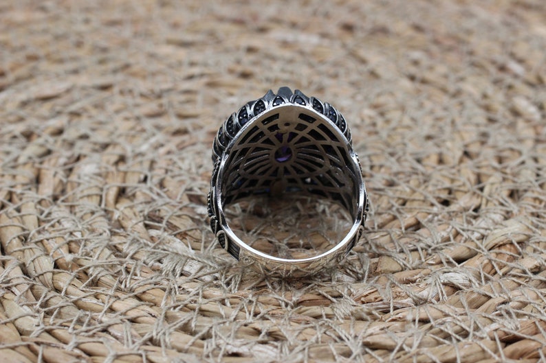 Amethyst Silver ring-Violet Bloom