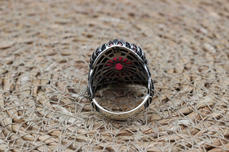 Tourmaline Silver Ring-Rose Petal