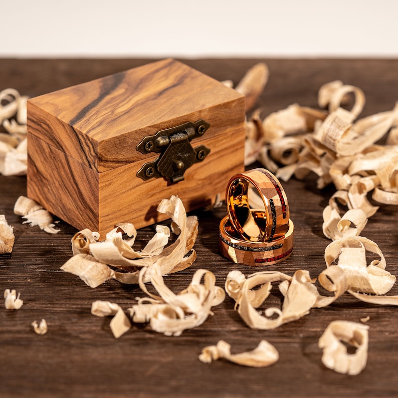 Dinosaur Bone & Meteorite Ring Rose Gold Hammered Ring