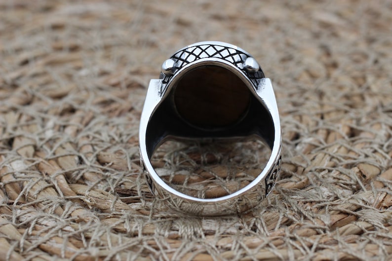 Tiger eye Silver ring for Men Turkish Standard