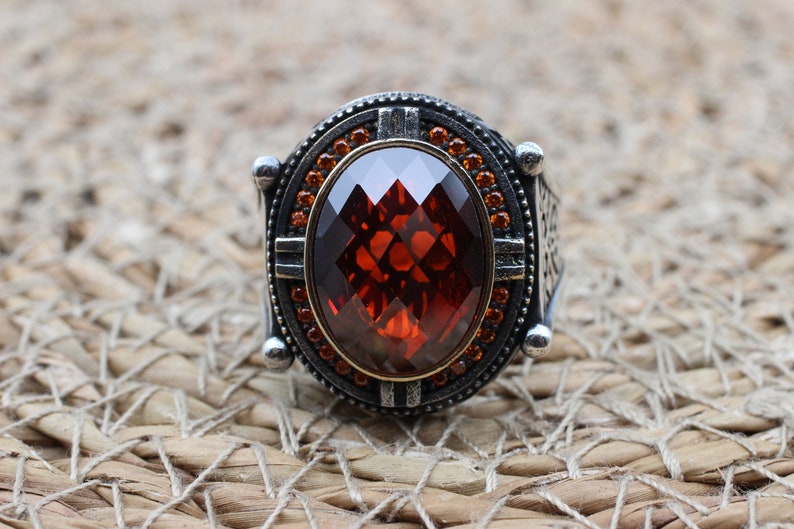 Ruby Silver Ring-Red Moon