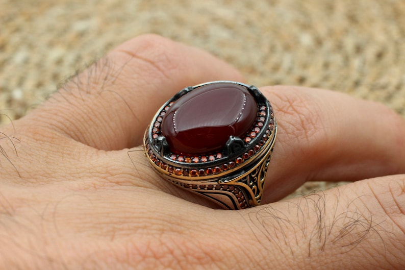 Aqeeq Silver ring for Men The great Healer