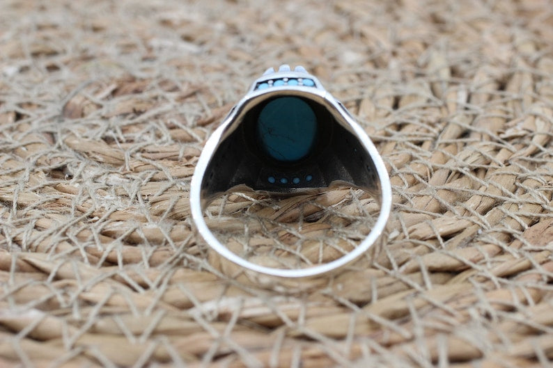 Turquoise Silver ring Silver Amulet