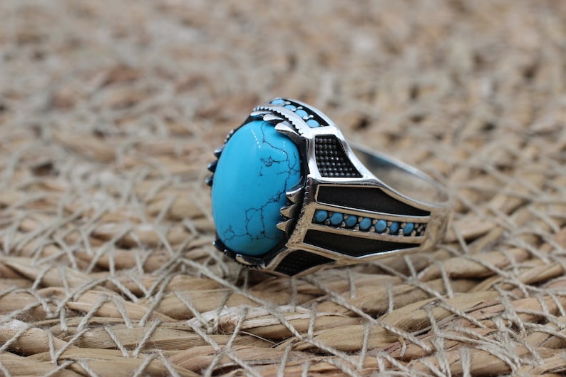 Turquoise Silver ring Silver Amulet