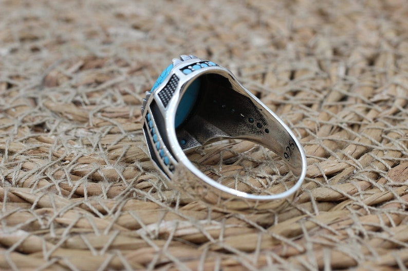 Turquoise Silver ring Silver Amulet