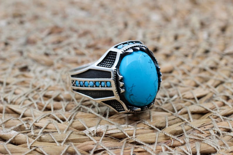 Turquoise Silver ring Silver Amulet