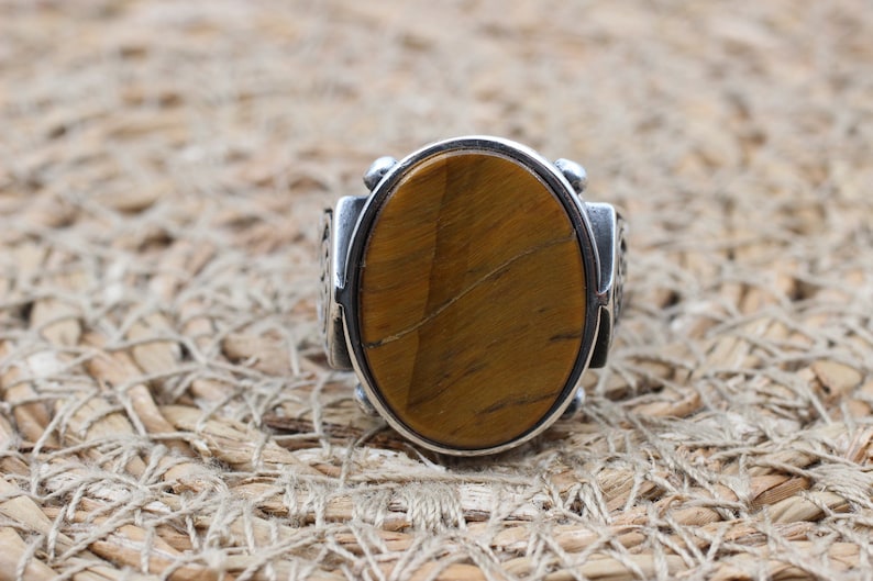 Tiger eye Silver ring for Men Turkish Standard