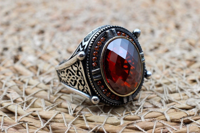 Ruby Silver Ring-Red Moon