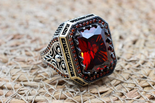 Ruby Silver ring-Eternal Fire