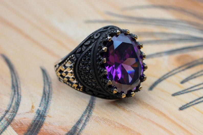 Amethyst Silver ring-Turkish