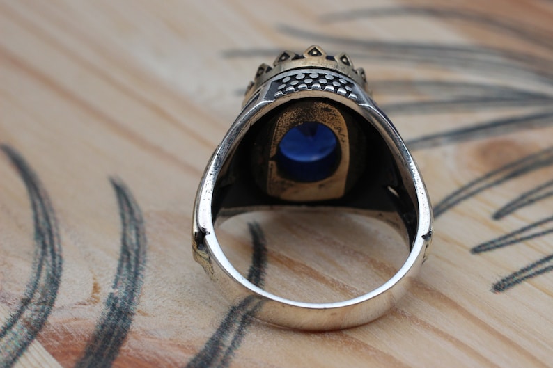 Sapphire Ring Silver-Blue Crystal