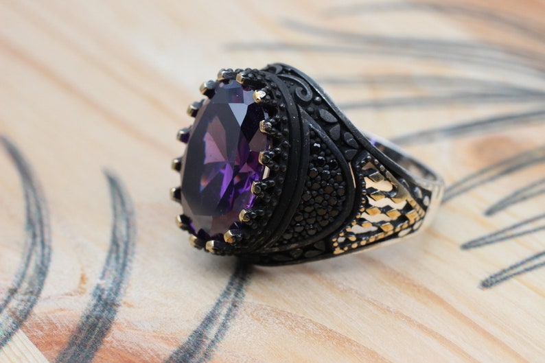 Amethyst Silver ring-Turkish