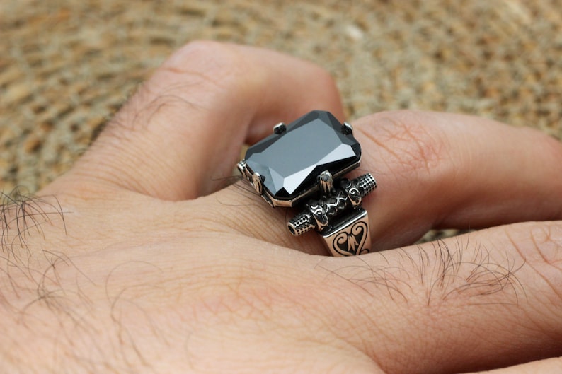 Onyx Silver ring-Turkish