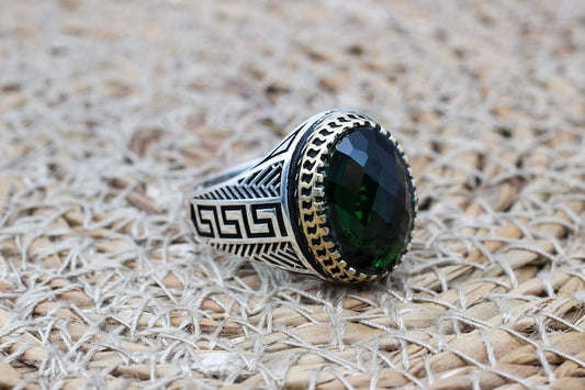 Emerald Silver ring-Fortune Teller