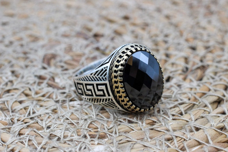 Onyx Silver ring-Midnight