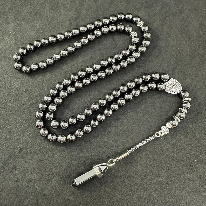 99Beads 8mm Hematite Natural Healing Gemstone Tesbih