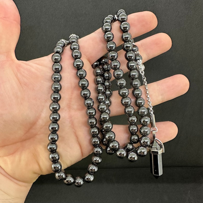 99Beads 8mm Hematite Natural Healing Gemstone Tesbih