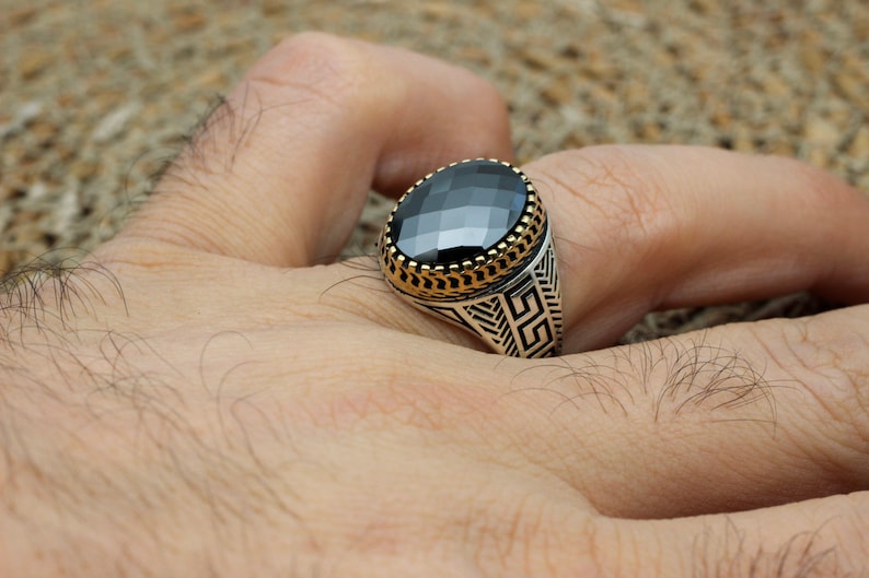 Onyx Silver ring-Midnight