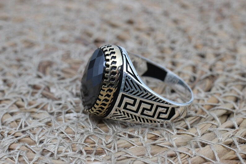 Onyx Silver ring-Midnight