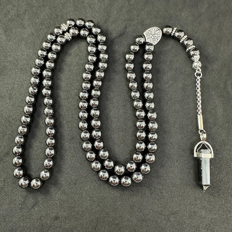 99Beads 8mm Hematite Natural Healing Gemstone Tesbih