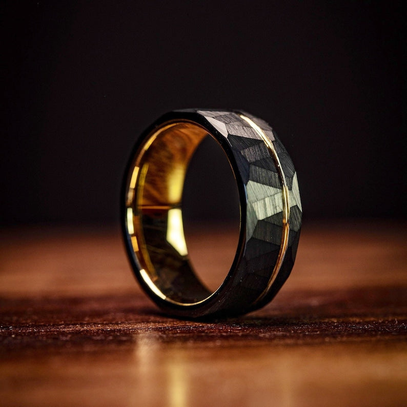 Solar Flare-Gold Tungsten Promise Ring