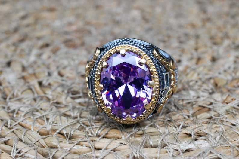 Amethyst Silver ring- Ottoman Empire